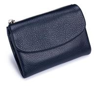 Classic Unisex Pebble Leather Wallet, Sturdy Durable Fashionable and Versatile Make You Feel Confident and Style Every Time You Go Out (Dark Blue)
