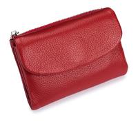 Classic Unisex Pebble Leather Wallet, Sturdy Durable Fashionable and Versatile Make You Feel Confident and Style Every Time You Go Out (Red)