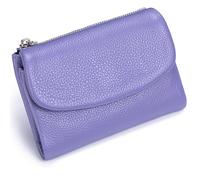 Classic Unisex Pebble Leather Wallet, Sturdy Durable Fashionable and Versatile Make You Feel Confident and Style Every Time You Go Out (Light Purple)