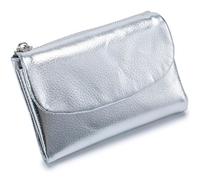 Classic Unisex Pebble Leather Wallet, Sturdy Durable Fashionable and Versatile Make You Feel Confident and Style Every Time You Go Out (Silver)