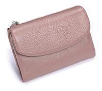 Classic Unisex Pebble Leather Wallet, Sturdy Durable Fashionable and Versatile Make You Feel Confident and Style Every Time You Go Out (Pink)