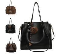 Classic Women's PU Leather Tote, Retro Large Capacity Shoulder Bag, Modern Simple Fashion Work Cross Bag with Zipper