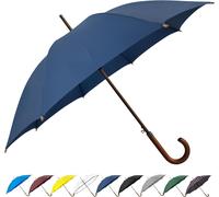 Classic Wooden Handle Umbrella with Automatic Open Windproof and Unbreakable Stick 48"",Navy Blue