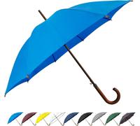 Classic Wooden Handle Umbrella with Automatic Open Windproof and Unbreakable Stick 48"",Sky Blue,One Size