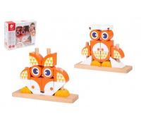 Classic World cubes en bois 3D créatifs, un renard