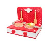 CLASSIC WORLD Cuisine en bois 2en1 Gril + cuisinière pour enfants 22 éléments