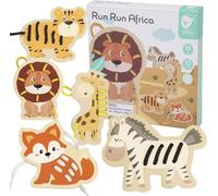 CLASSIC WORLD Lace Clasp Wooden Lace Clasp Stringing Animals Animals Africa 10 pcs.