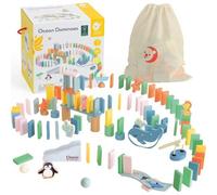 Classic World Parcours D'obstacles En Bois Avec Dominos, Puzzle Logique Montessori, 100 Pièces.