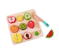 Classic World - Wooden Play Food - Cutting Fruit Puzzle Toy- 20 pieces Colourful