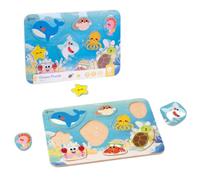 Classic World Puzzle Océan Puzzle en bois pour enfants et bébés, jeu à encastrer avec 9 animaux marins, jouet éducatif Montessori pour 18 mois et plus