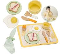 Classic World Set de petit-déjeuner vintage en bois avec plateau, 13 pièces.