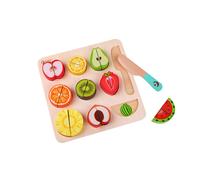 Classic World - Wooden Play Food - Cutting Fruit Puzzle Toy- 20 pieces Colourful