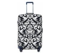 Classica Housses de protection élastiques pour bagages de voyage Motif baroque floral 45,7 à 81,3 cm, noir, L