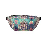 Classical Castle Grand sac banane à bandoulière - Cadeau pour profiter du sport, des festivals, de l'entraînement, des voyages, de la course à pied - Noir, taille unique, Noir , Taille unique