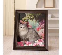 Classical Cat Scratcher Bed,Cat Frame Cave Bed Set,Scratch-Resistant Art Board & Waterproof Photo Frame,Modular Cats Cave with Washable Fabric for Indoor Cats (Pink, 44*35*52cm/17.3*13.7*20.4in)