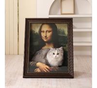 Classical Cat Scratcher Bed,Cat Frame Cave Bed Set,Scratch-Resistant Art Board & Waterproof Photo Frame,Modular Cats Cave with Washable Fabric for Indoor Cats (Brown, 44*35*52cm/17.3*13.7*20.4in)