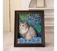 Classical Cat Scratcher Bed,Cat Frame Cave Bed Set,Scratch-Resistant Art Board & Waterproof Photo Frame,Modular Cats Cave with Washable Fabric for Indoor Cats (Green, 44*35*52cm/17.3*13.7*20.4in)