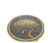 Classical Flower & Landscape Round Rug - Elegant Aesthetic Decor for Study, Bedroom & Tabletop(Color2,Diameter 100cm(39in))