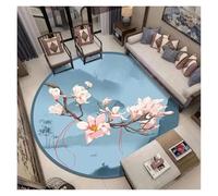 Classical Flower & Landscape Round Rug - Elegant Aesthetic Decor for Study, Bedroom & Tabletop(Color4,Diameter 100cm(39in))