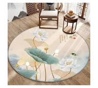 Classical Flower & Landscape Round Rug - Elegant Aesthetic Decor for Study, Bedroom & Tabletop(Color6,Diameter 100cm(39in))