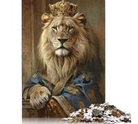 Classical Lion Majesty Puzzle 1000 Pieces Cadeau Unique Jeu Éducatif Challenge Toy À De Qualité Supérieure Peinture Art pour Adultes Et Enfants À Partir De 12 Ans 1000pcs (40x28cm)