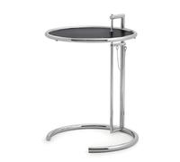 CLASSICON table basse réglable en hauteur E 1027 (Plateau en metal noir - Métal chromée)