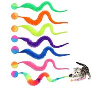 Classicseali 7 Pièces Boule Wiggly Colorée Chat, Boule Oscillante pour Chats, Jouet Interactif pour Chats en Forme de Ver, Jouet en Peluche Tortillée pour Chats pour la Fête des Chats, Magasin d