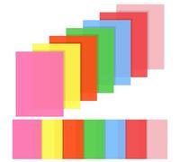 Classicseali Lot de 14 feuilles de lecture, 7 couleurs, superpositions colorées pour dyslexie et TDAH, réduction du stress visuel, film rétractable multicolore pour porte-clés et chaînettes DIY