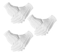 Classicseali Lot de 3 paires de gants blancs doux et réglables avec boutons, pour uniformes de police, gardes d'honneur, smoking, bijoux de pièces de monnaie, argenterie