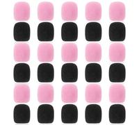 Classicseali Lot de 30 pare-vent pour microphone, noir et rose, 3 x 2,2 x 0,8 cm