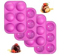 Classicseali Lot De 4 Moules À Pralines En Silicone, Forme Demi-Sphère, Pour Cuisson Américaine, Pour La Fabrication De Dôme, Chocolat, Mousse, Gâteau, Gelée