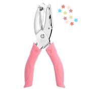 Classicseali Pince perforatrice en papier robuste pour vignettes de test, trou unique rose, avec poignée en caoutchouc, pour vêtements, étiquettes, travaux manuels, scrapbooking (forme d'étoile de 5