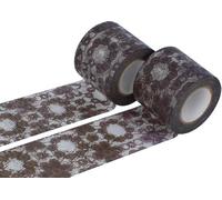 Classiky Lot de 2 rubans adhésifs masking tape washi zwilinge marron 45 mm x 15 m.