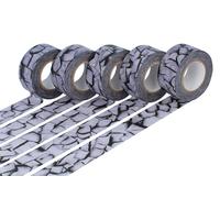 Classiky Lot de 5 rubans adhésifs masking tape washi kratzer gris violet 24 mm x 15 m.