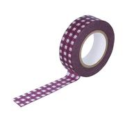 Classiky Ruban adhésif Masking Tape Washi Gingham Violet 15 mm x 15 m.