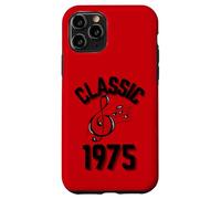 Classique 1975 avec clé de Sol et Notes de Musique. Coque pour iPhone 11 Pro