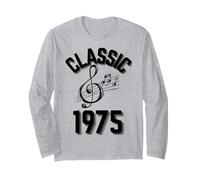 Classique 1975 avec clé de Sol et Notes de Musique. Manche Longue