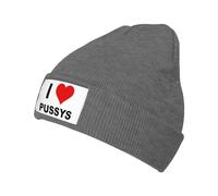 Classique Bonnet Tricoté Drôle, J'aime la Chatte, J'aime Le Sexe Tricoter Chapeau Universelle Beanie Hiver pour Femme Sports Ski