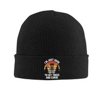 Classique Bonnet Tricoté,Je suis Juste Ici pour Frapper Les Arbres Et Jurer,Bonnet Chapeau Tricot,Extensible Chapeau d'hiver Tricoté pour Femme,Ski,Cyclisme