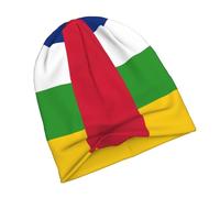 Classique Bonnet Tricoté Unisexe Afrique Centrale Drapeau Bonnet Hiver pour Homme avec Tissu en Soie de Lait Épaisse Thermique Bonnet Cadeau Homme Femme Slouchy
