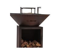 CLASSIQUE Brasero Double Cuve Acier 83x90cm - Effet Corten - Compact et authentique pour des instants chaleureux en extérieur