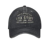 classique C’est ce que je fais Je répare des trucs je sais des choses Casquette baseball Soleil Drôle Papa Crème solaire Lavé Chapeau camionneur Unisexe-Teens Snapback Casquette durable confortable