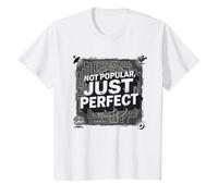 Classique culte : Pas Populaire, Juste Parfait pour Les Amateurs de cinéma T-Shirt, Enfant, Blanc, 10 Ans