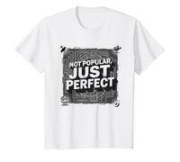 Classique culte : Pas Populaire, Juste Parfait pour Les Amateurs de cinéma T-Shirt, Enfant, Blanc, 4 Ans