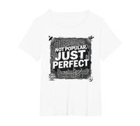 Classique culte : Pas Populaire, Juste Parfait pour Les Amateurs de cinéma T-Shirt, Femme Grandes Tailles, Blanc, 4X