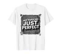 Classique culte : Pas Populaire, Juste Parfait pour Les Amateurs de cinéma T-Shirt, Homme, Blanc, XXL