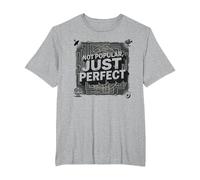 Classique culte : Pas Populaire, Juste Parfait pour Les Amateurs de cinéma T-Shirt, Homme Grandes Tailles, Gris Chiné, 2X Tall