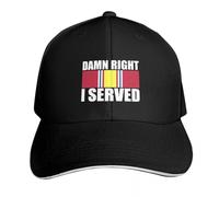 Classique Damn Right I Served - National Defense Service Medal Baseball Cap Hip Hop drôle Chapeau Plage Sac de Soleil Chapeau Femme Hommes Essentiel pour l’été