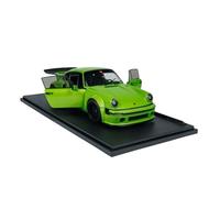 Classique Die Cast Modèle 1:18 pour KS-R Green 2022 Green Alloy Double Door Scenery Street Layout Modèle De Voiture Tridimensionnel Miniature De Collection