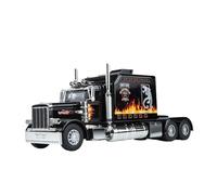 Classique Die Cast Modèle 1:24 pour Gros Camion Lourd Simulation Alliage Modèle De Voiture Transport Véhicule Jouet Collection Ornements Miniature De Collection(Black)
